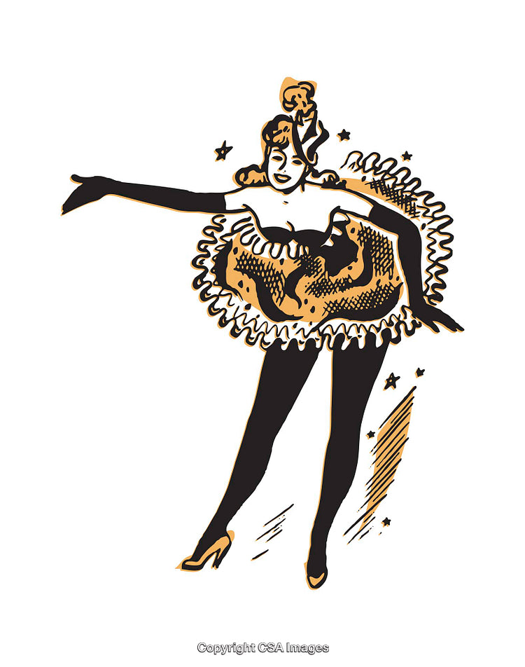 Colorful Illustration of a Dancer in a Vibrant Costume and Energetic Pose