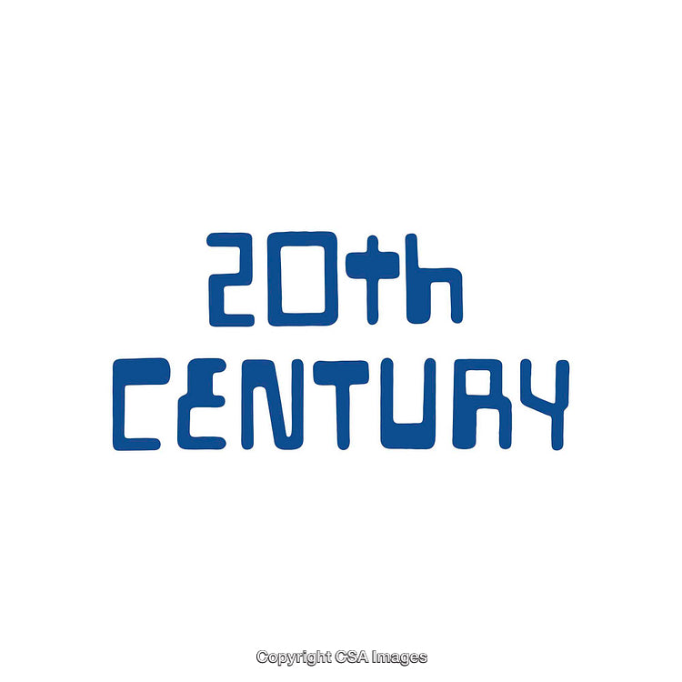 Simple Blue Lettered "20th Century" Text on White Background