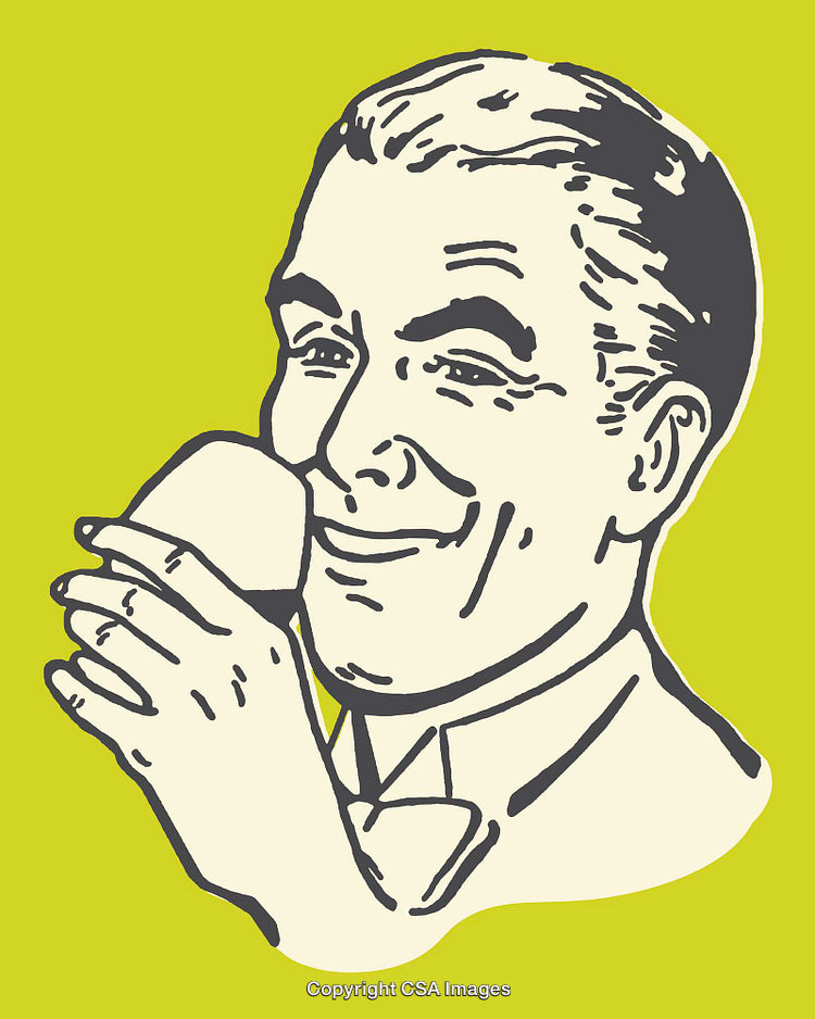 Retro Style Illustration of a Smiling Gentleman Holding a Drink
