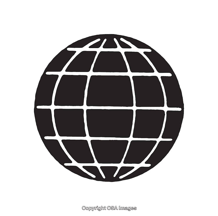 Black And White Globe Icon Representing Global Connectivity And Network