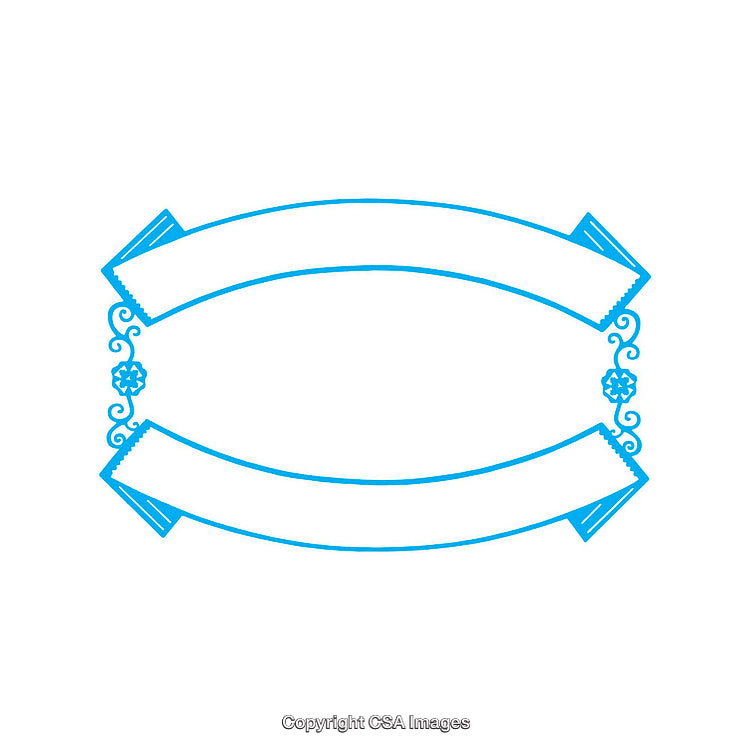 Ornamental Blue Banner Design With Space for Custom Text on White Background