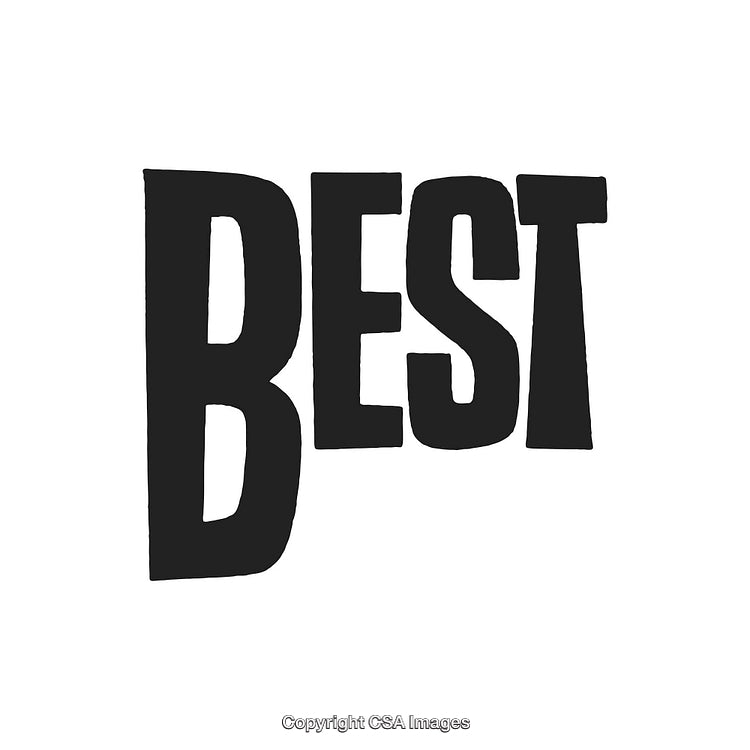 Bold Black Lettering Art with 'Best' on White Background