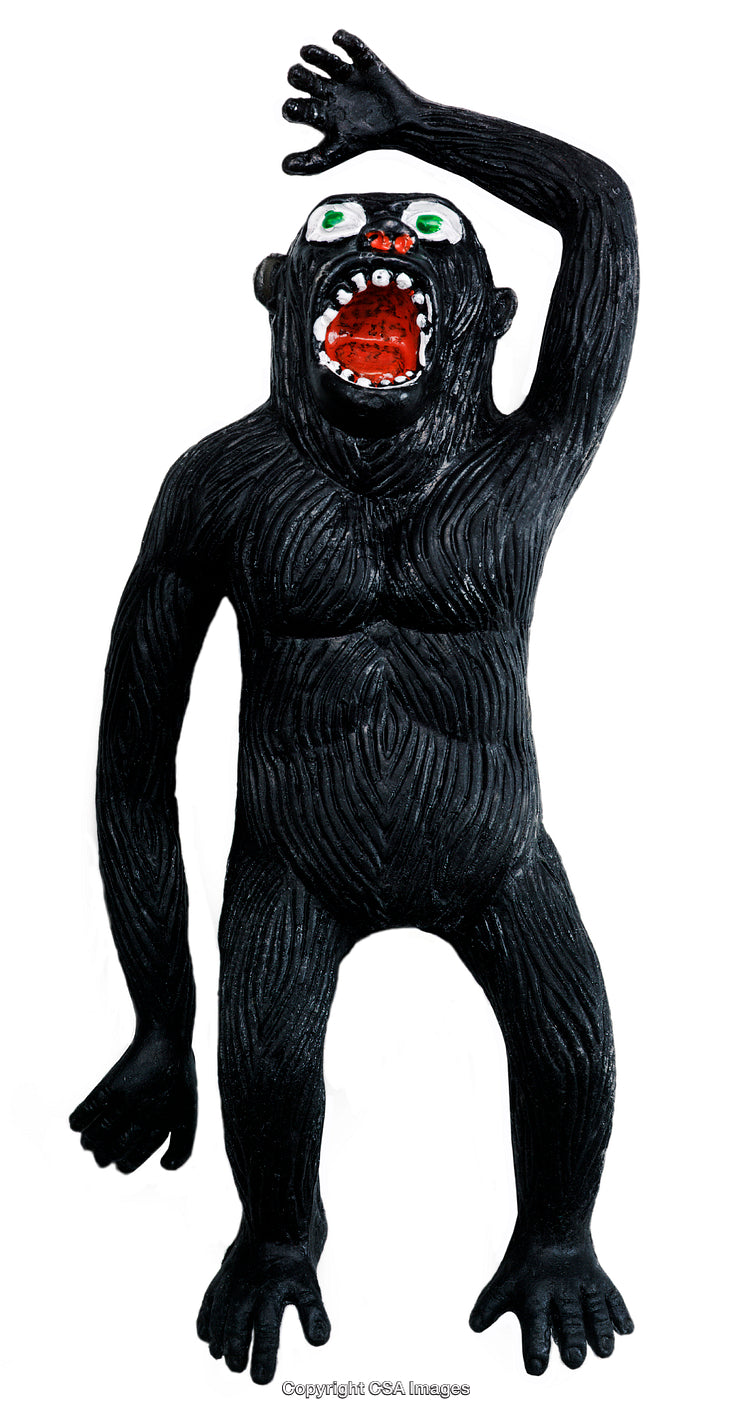 Black Plastic Toy Figure with Unique Expressive Design in Full Body Display