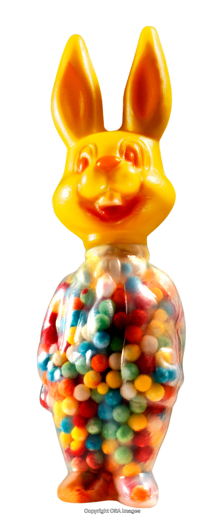 Colorful Rabbit-Shaped Candy Holder Made from Plastic with Gumball Contents