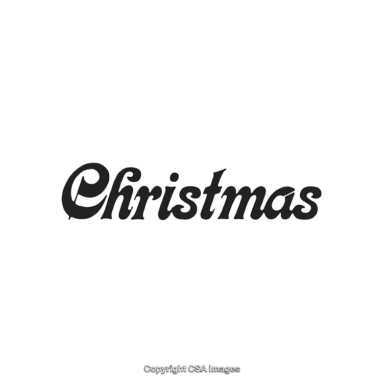 Christmas-Themed Typography with Stylish Font Design on White Background