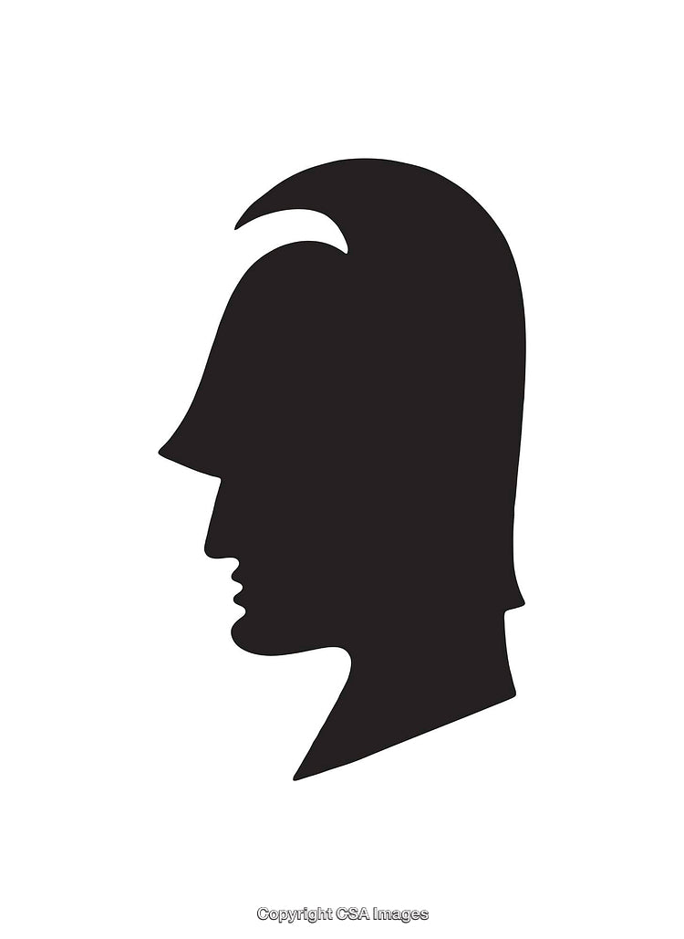 Minimalist Black and White Dual Head Silhouette Symbol
