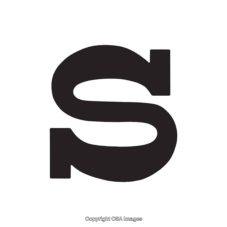Bold Typography of the Letter S in Black on White Background