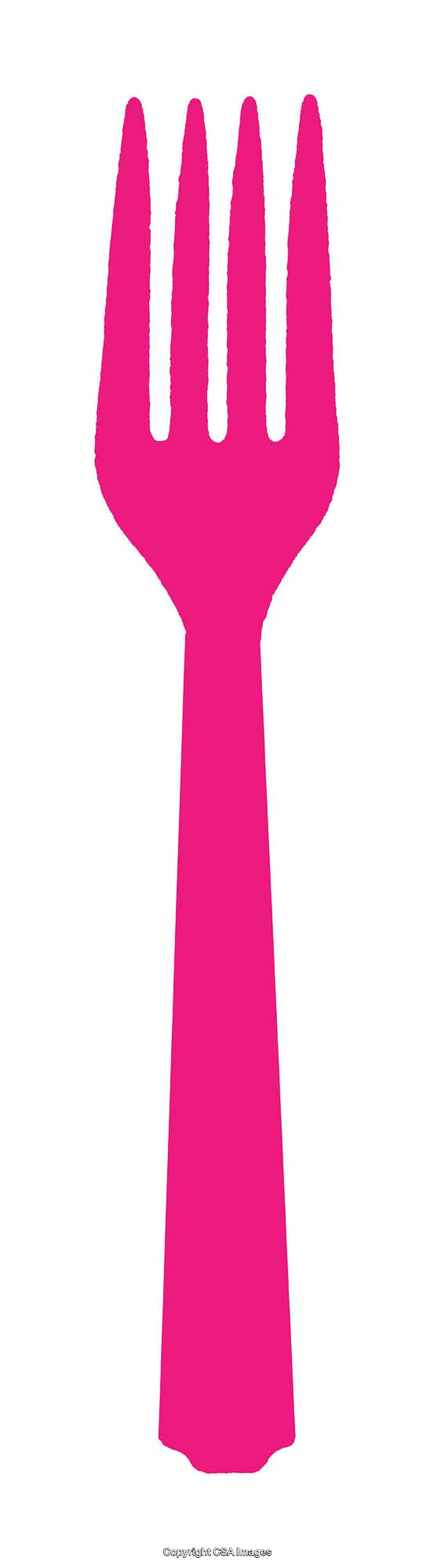 Pink Silhouette of a Fork on a Clean White Background