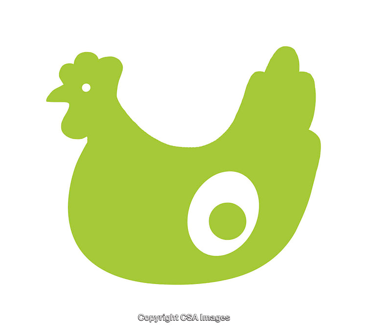 Green Chicken Icon Illustrating Simplistic Modern Style with Minimalist Design