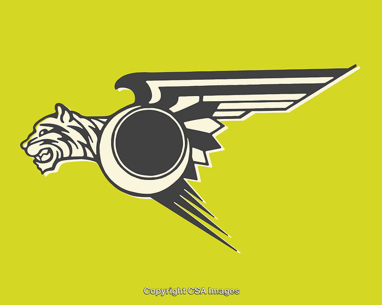 Stylized Winged Tiger Illustration for Creative and Vintage Design Concepts
