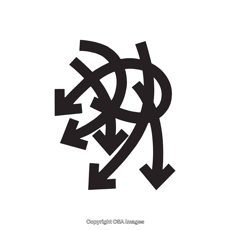 Abstract Black Arrow Composition on White Background