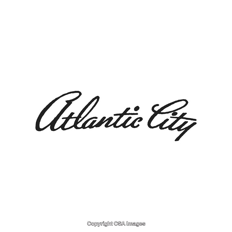 Elegant Scripted Logo Design Featuring Atlantic City in Modern Black Font