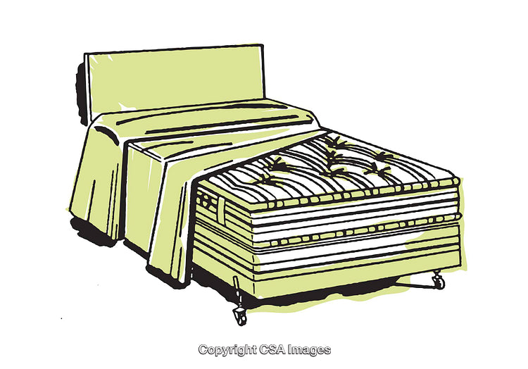 Illustration of a Comfortable Bed with Mattress and Headboard