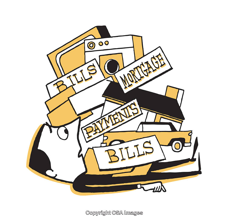 Illustration Representing Financial Stress and Overwhelming Debt