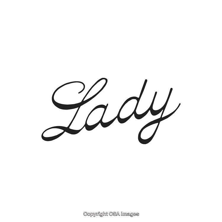 Elegant Typography Featuring the Word 'Lady' in Cursive Script Style