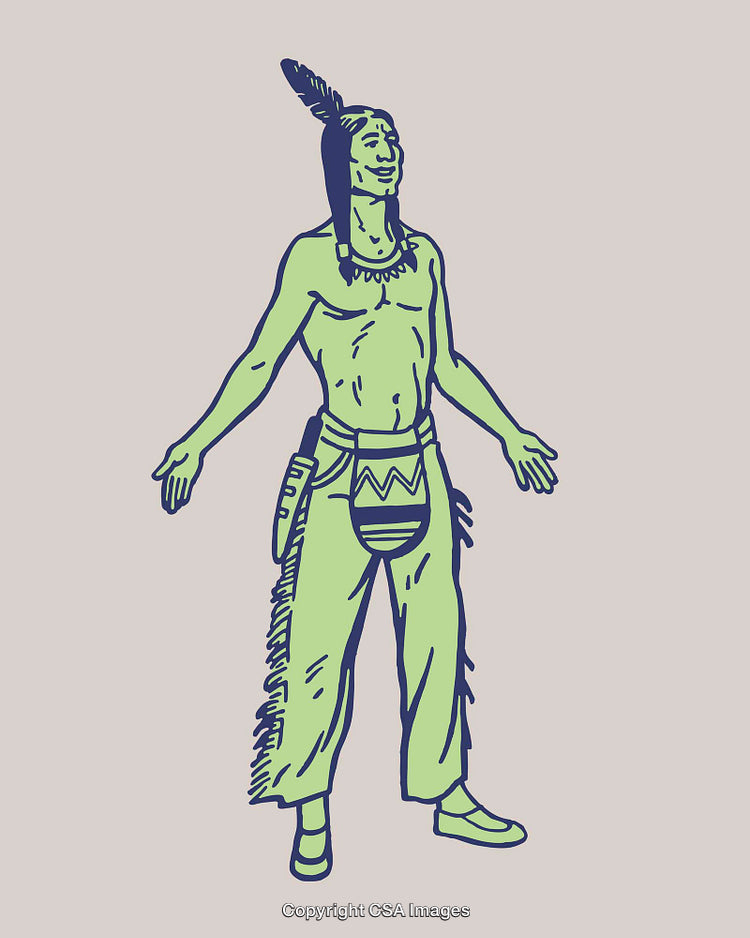 Color Line Art Illustration of Traditional Attire with Open Arms