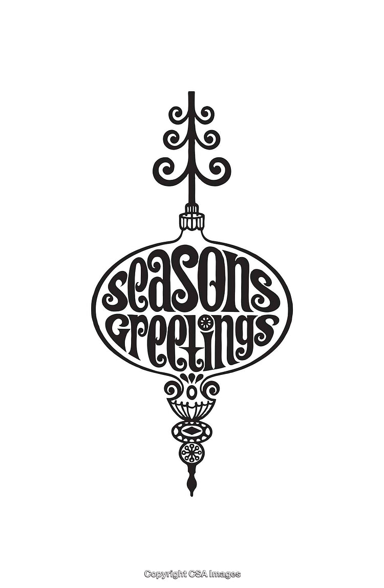 Black And White Typography Design Featuring Festive Holiday Greetings