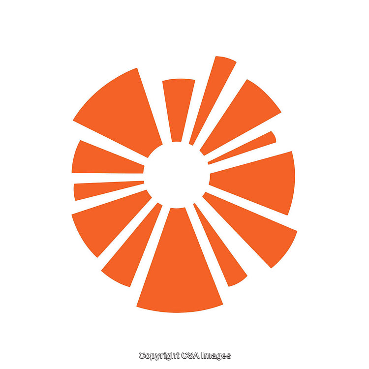 Abstract Orange Radiating Shape on a Clean White Background