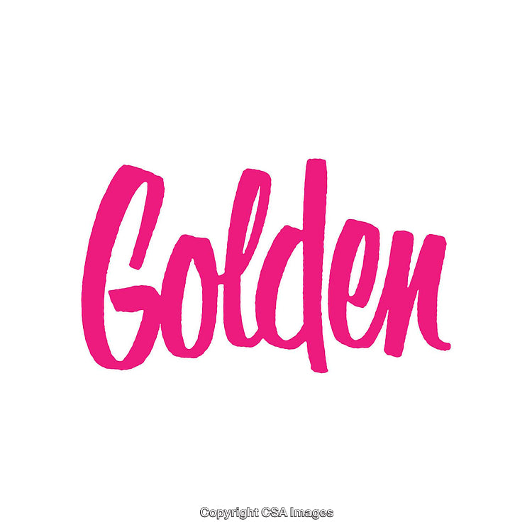 Vivid Handwritten Lettering Featuring the Word Golden in Bold Magenta