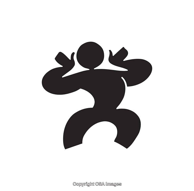 Abstract Black and White Art Figure in a Unique Line Drawing Style