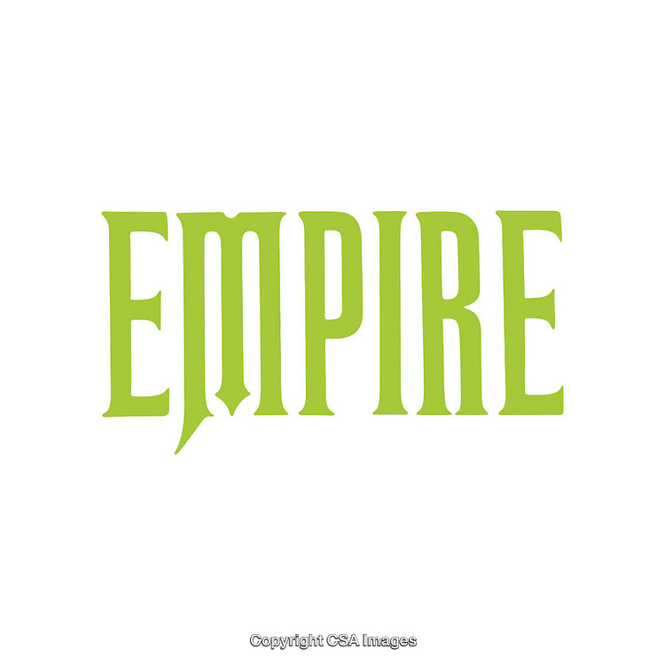 Bright Green Empire Text Design on White Background