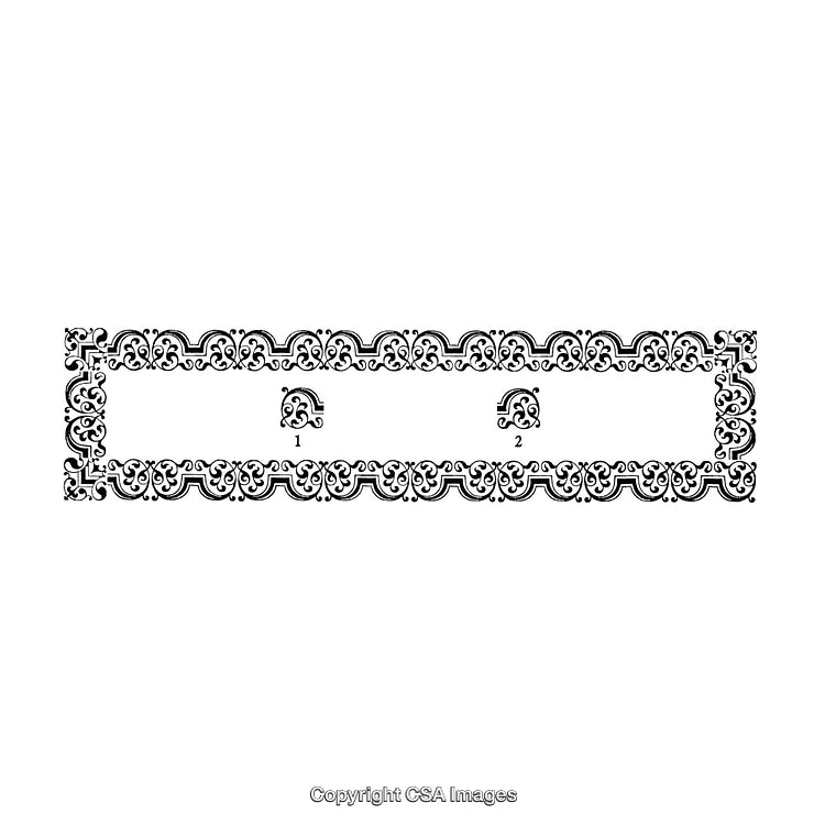 Elegant Black and White Ornamental Border Design for Decorative Applications