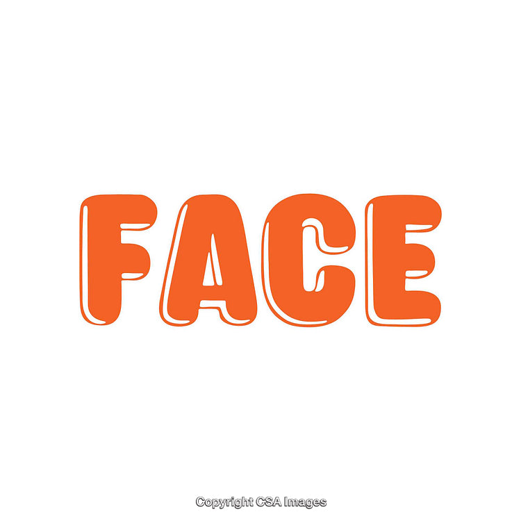 Bold Orange Typography Displaying the Word 'Face' on White Background