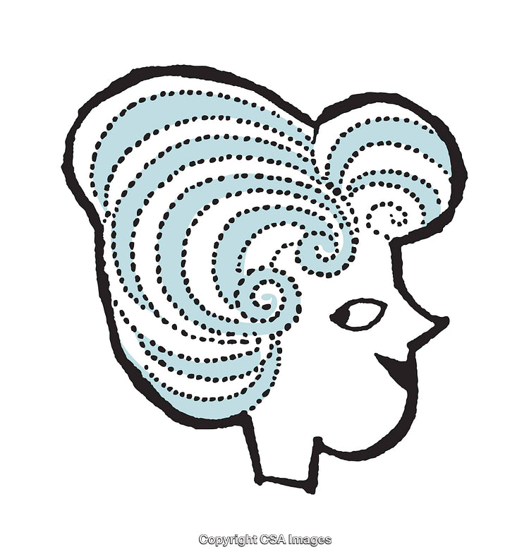 Stylized Illustration of a Person With Elegant Swirling Hair Design