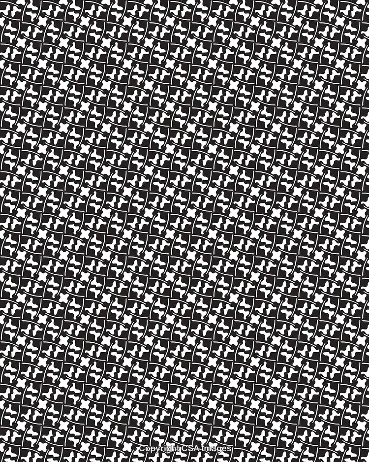 Seamless Black and White Geometric Pattern with Abstract Shapes