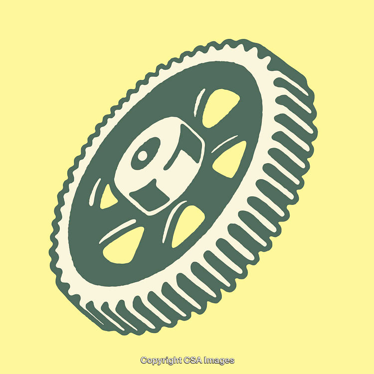 Gear Icon Illustrated in Monochrome Style on a Bright Background