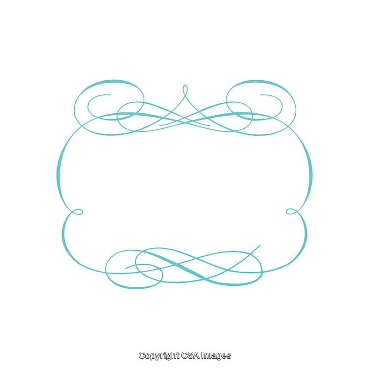 Elegant Turquoise Decorative Frame with Ornate Swirl Embellishments