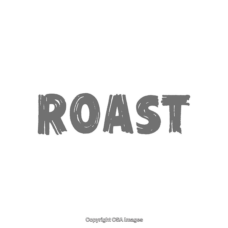 Minimalist Monochrome Typography Featuring "Roast" in Bold Artistic Font