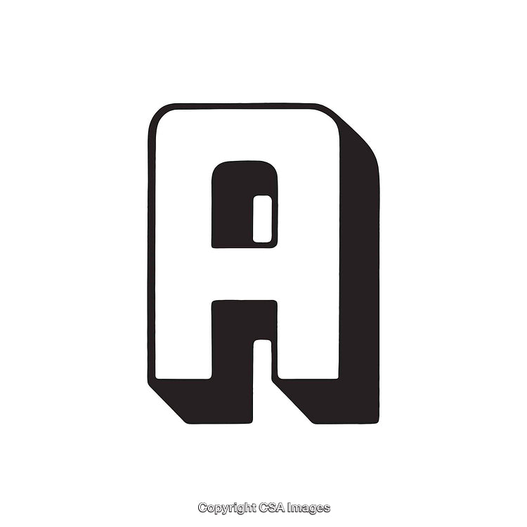 Bold Black and White Stylized Letter A Design