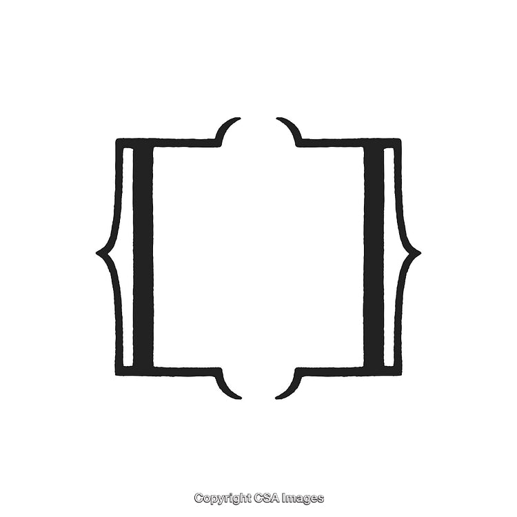 Simple Black and White Decorative Design Ornament With Brackets