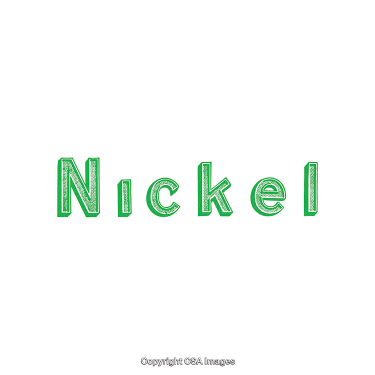Green-Filled Typography Display of the Word Nickel on Minimalist Background