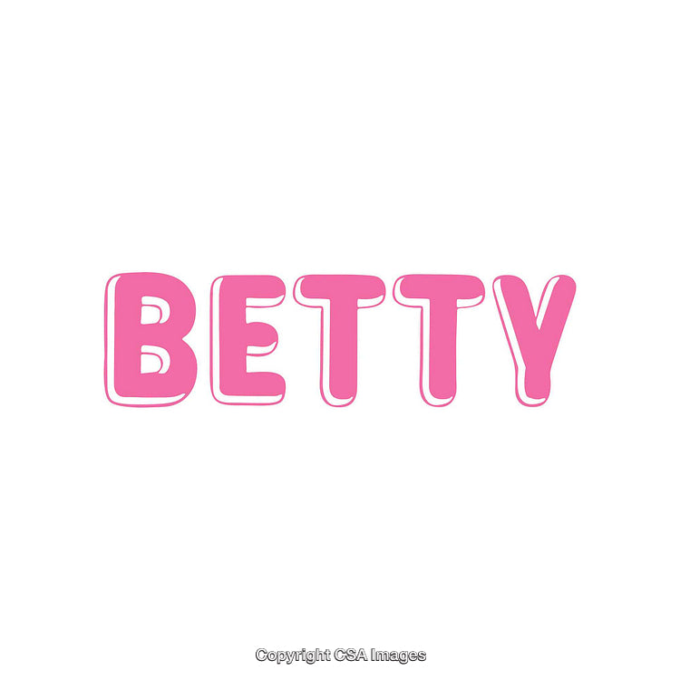 Pink Bubble Font Text Design Displaying Name 'Betty' on White Background