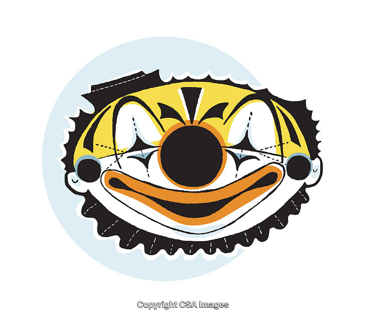 Colorful Vintage Clown Illustration with a Smiling Expression in Bold Design