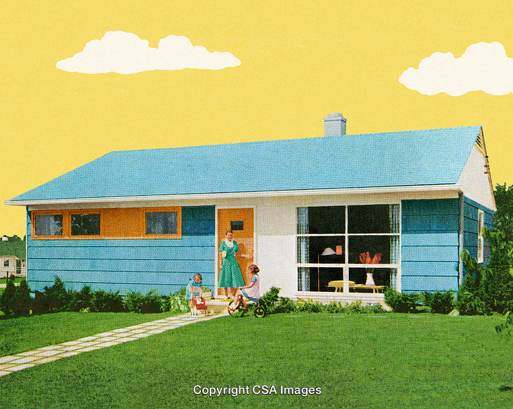 Charming Midcentury Home Scene With Family and Retro Vibes