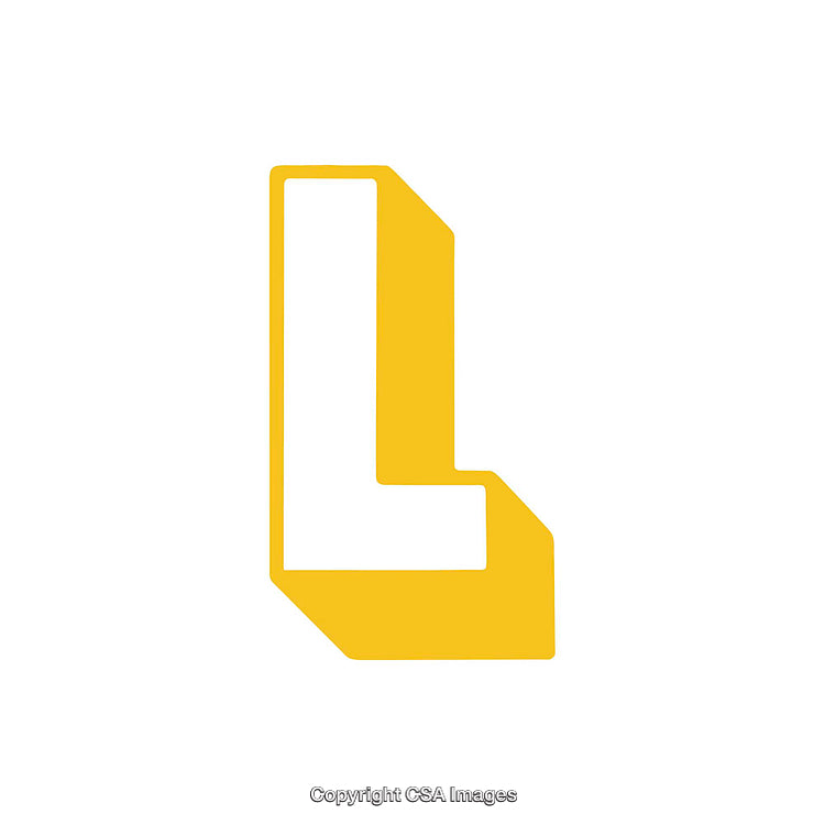 Yellow and White Graphic Representation of the Letter L on White