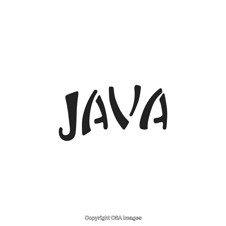 Stylized Black Handwritten 'Java' Text on a White Background