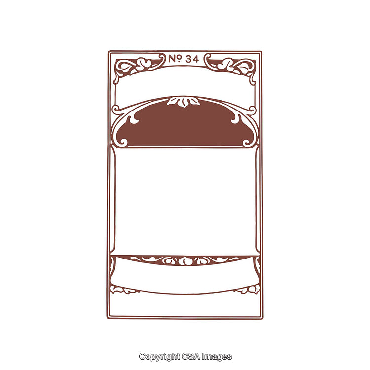 Vintage Ornamental Frame Design with Elegant Floral Art Nouveau Elements