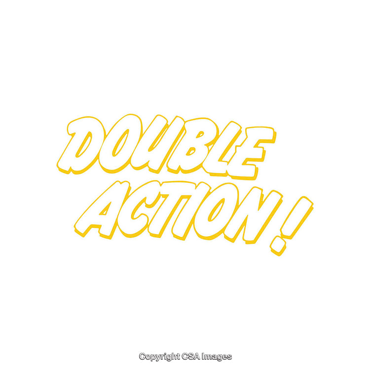 Dynamic Text Graphic with Bold Yellow Double Action Typography