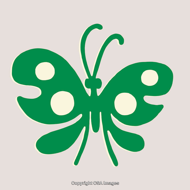 Green Butterfly Line Art Illustration with Minimalist Design Aesthetic
