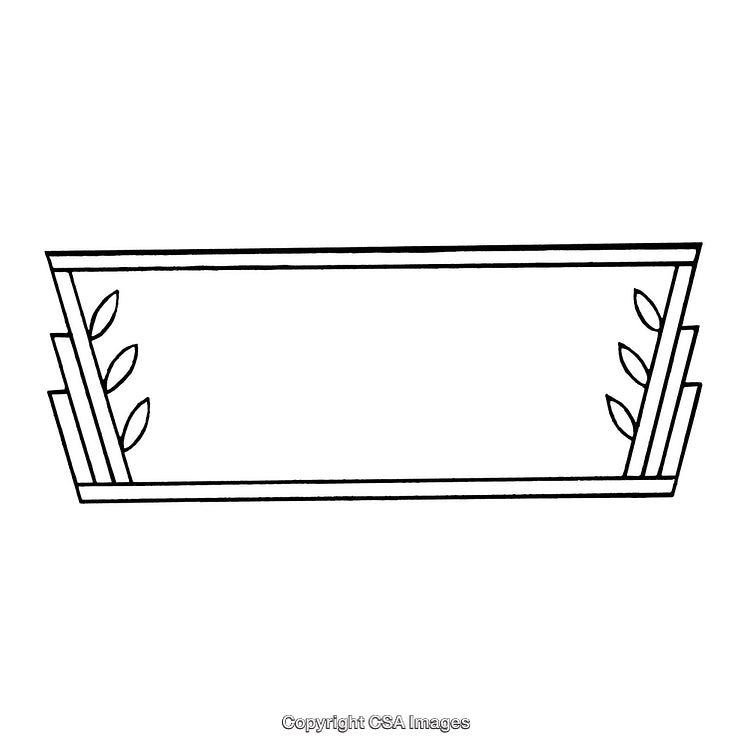 Simple Black and White Border With Geometric and Leaf Accents