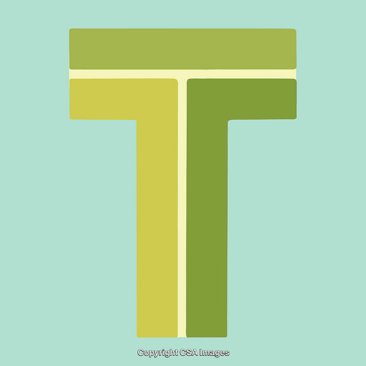 Stylized Graphic of the Letter T With Modern Design Elements
