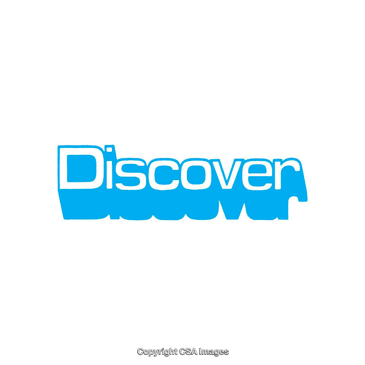 Blue Discover Text Design on a White Background Parallel Style