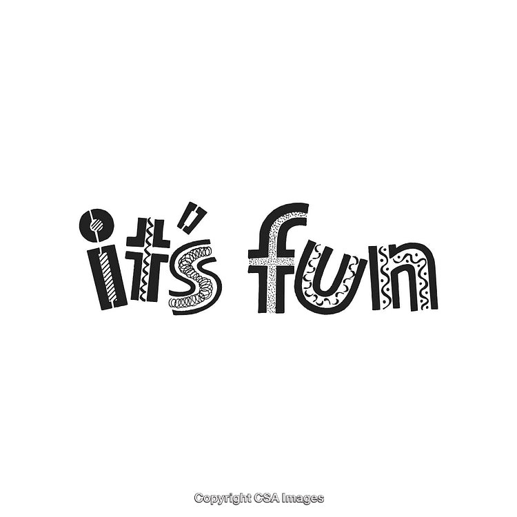 Fun Typography With Artistic and Modern Black and White Lettering Design