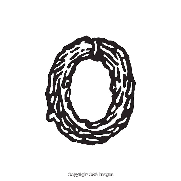 Bold Artistic Representation of the Letter O as a Wreath Design