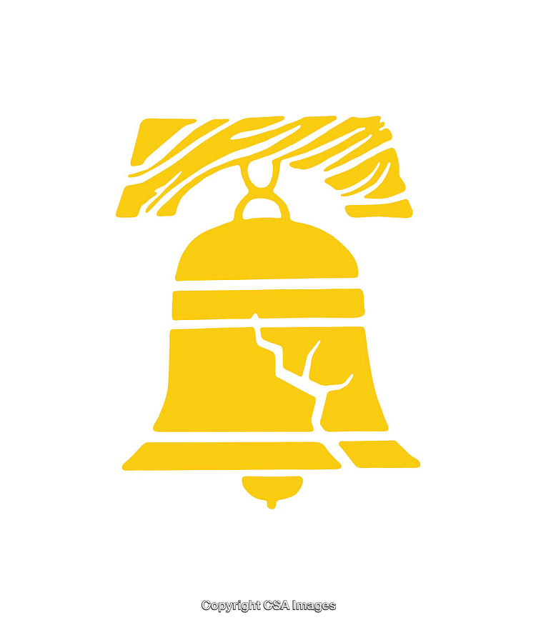 Icon of a Yellow Historic Bell Design on a White Background