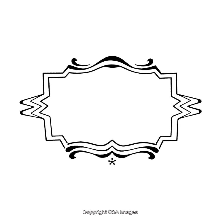 Elegant Black and White Ornamental Border Frame for Design Projects